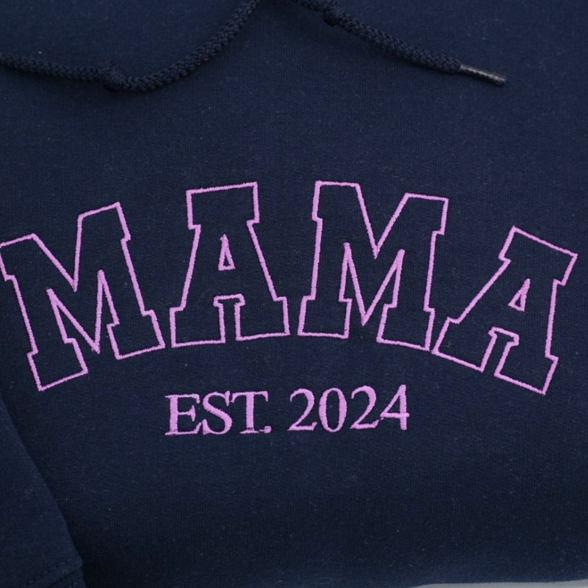 Mama Custom Embroidered Varsity Hoodie - Personalized Child Name - Perfect Mother's Day Gift