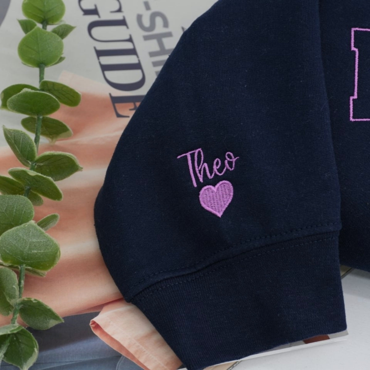 Mama Custom Embroidered Varsity Hoodie - Personalized Child Name - Perfect Mother's Day Gift