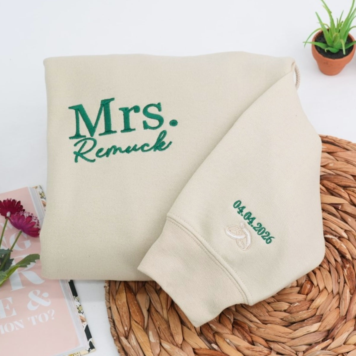 Mr & Mrs Custom Embroidered Hoodies - Personalized Last Name Couples - Wedding Gift