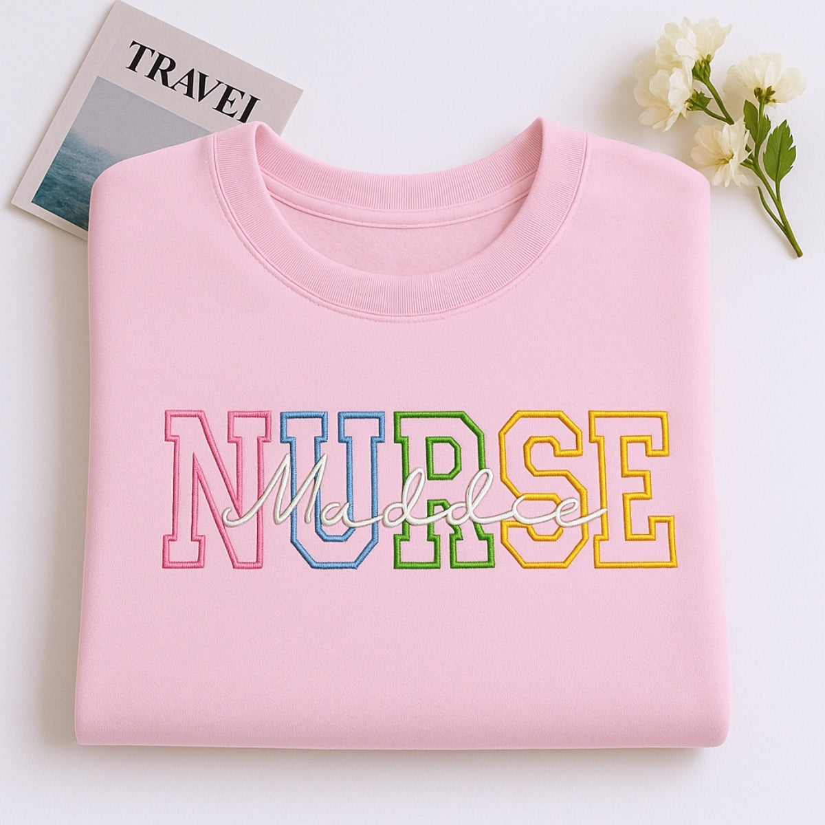 Nurse Custom Embroidered Hoodie - Personalized Name Healthcare Apparel - RN Gift