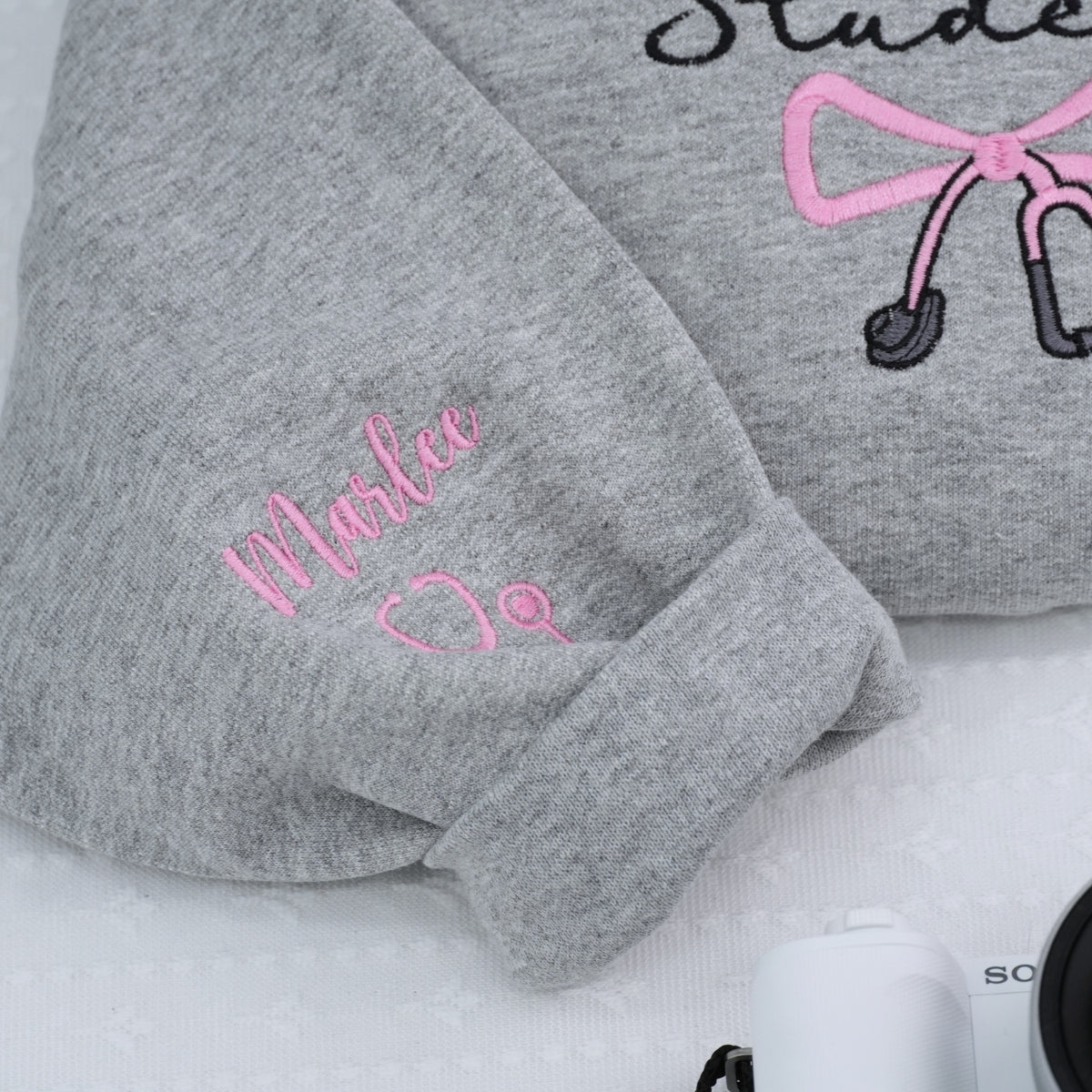 Nursing Student Custom Embroidered Sweatshirt - Personalized Name Nursing School Hoodie Gift