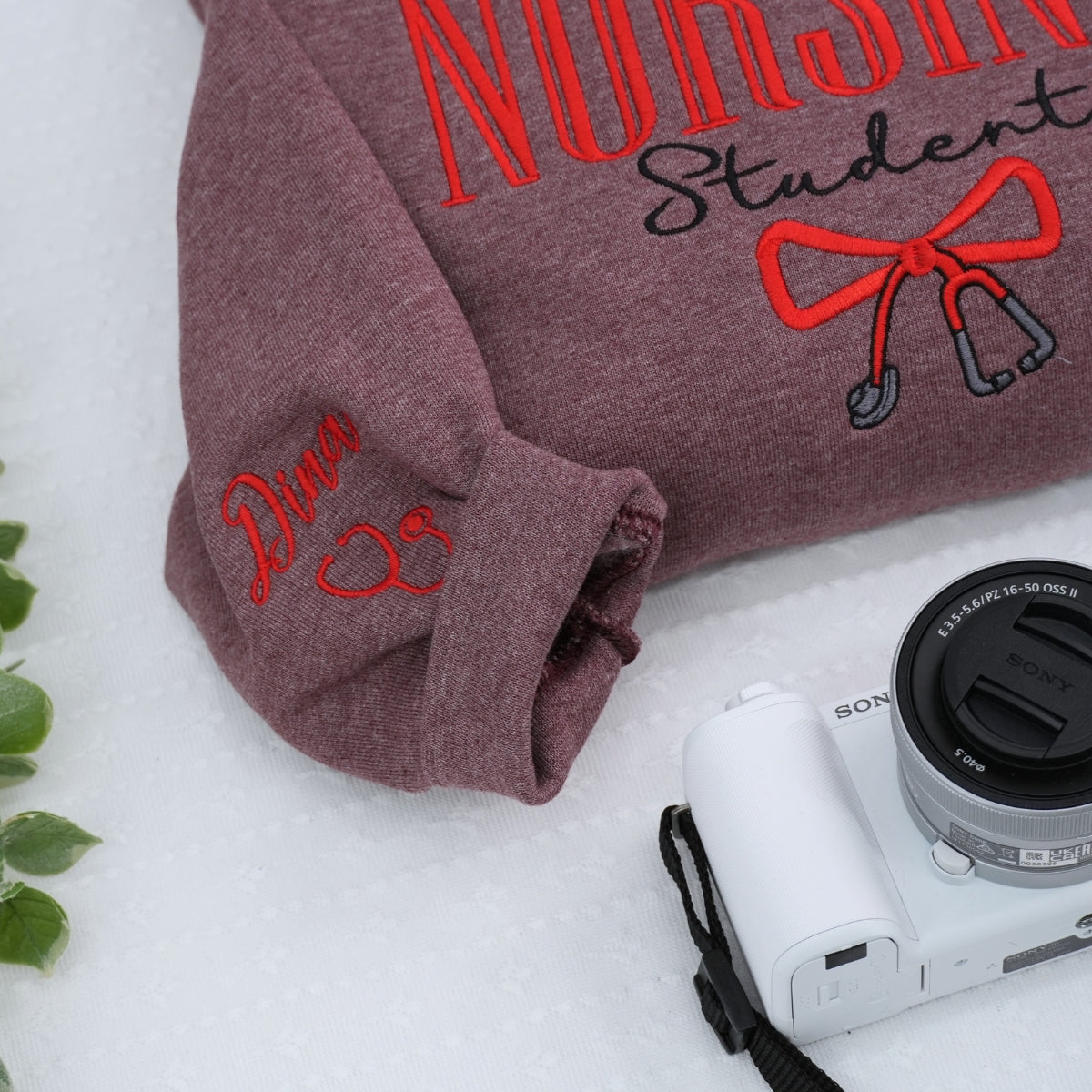 Nursing Student Custom Embroidered Sweatshirt - Personalized Name Nursing School Hoodie Gift