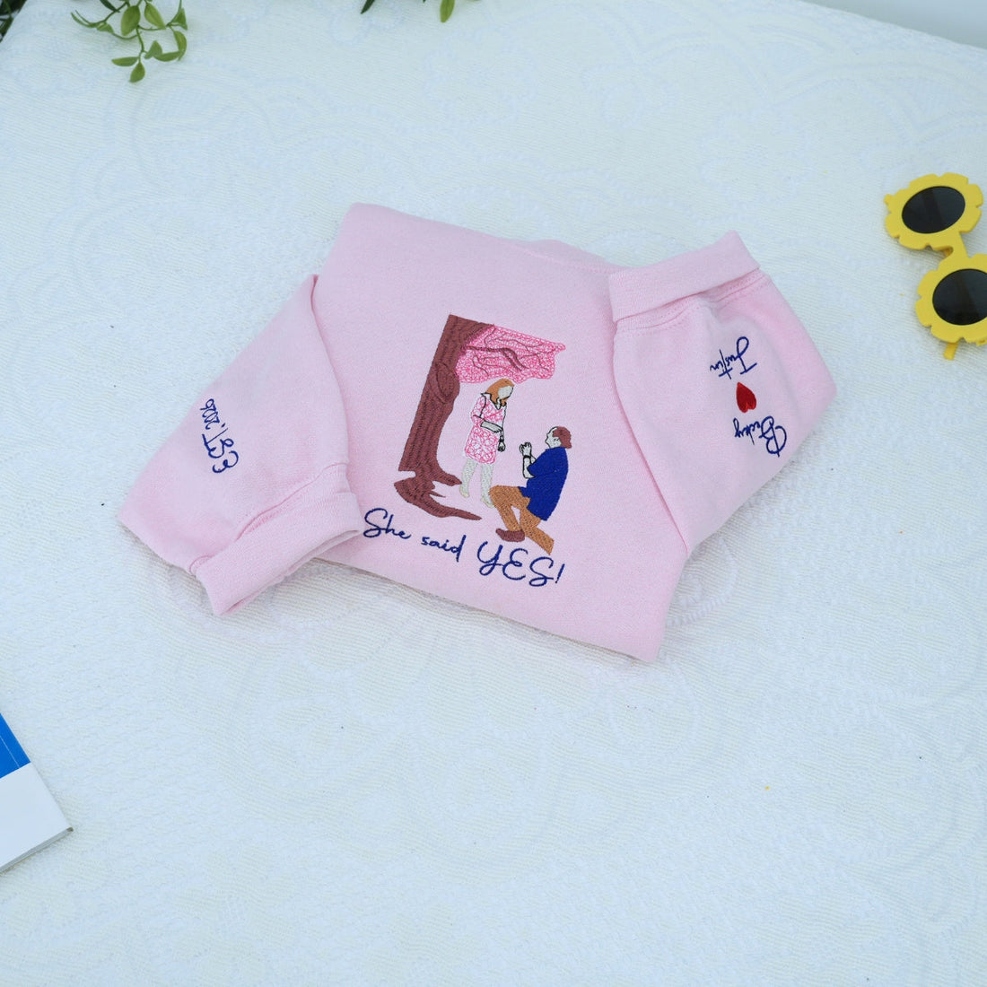 Proposal Custom Embroidered Hoodies - Personalized Portrait from Photo - Couple Gift
