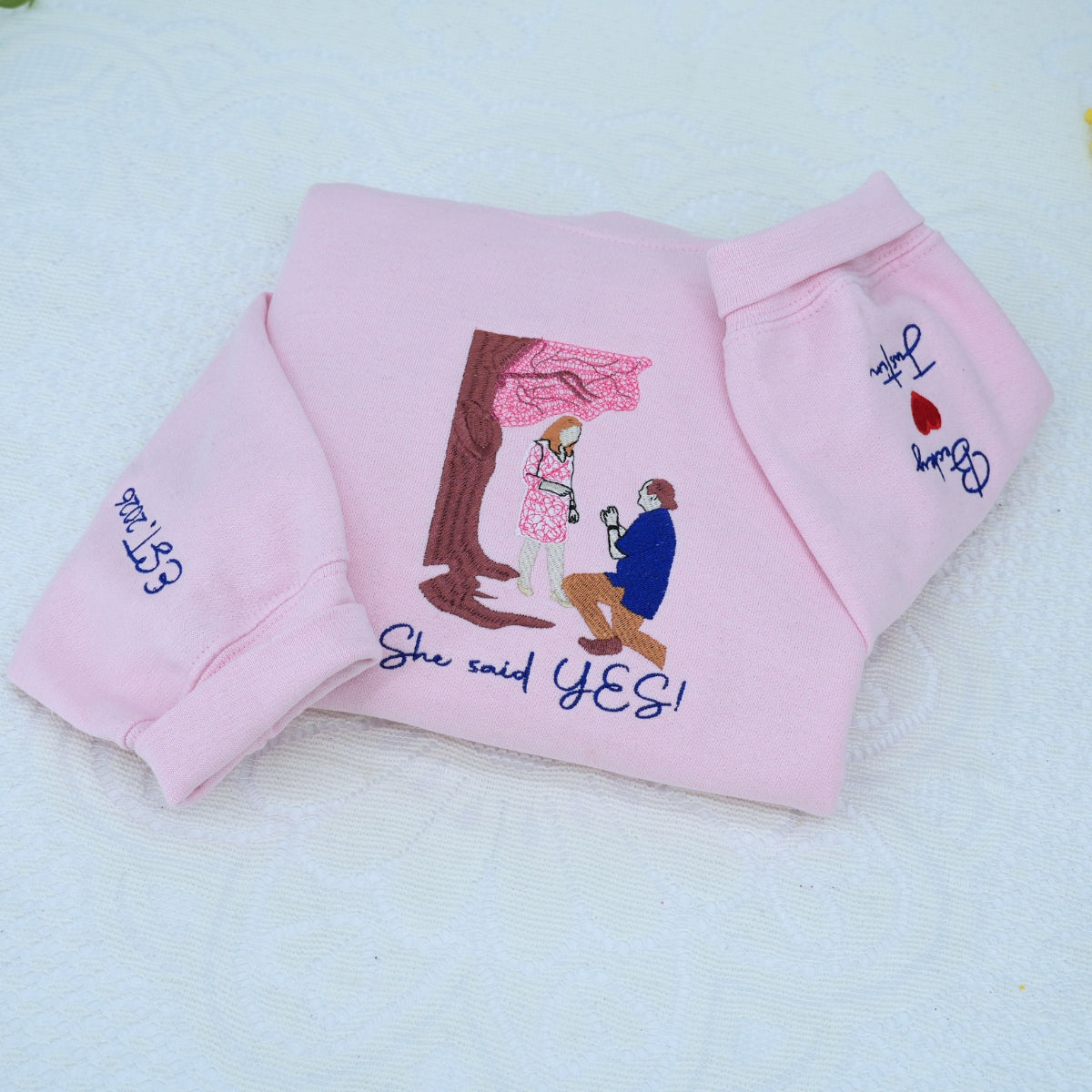 Proposal Custom Embroidered Hoodies - Personalized Portrait from Photo - Couple Gift