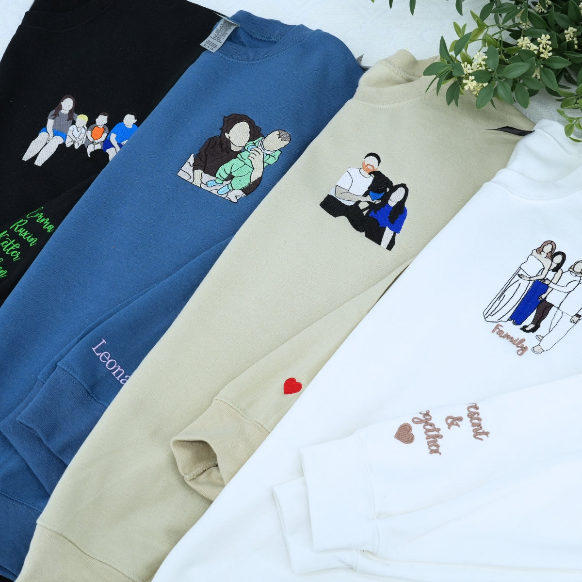 Proposal Custom Embroidered Hoodies - Personalized Portrait from Photo - Couple Gift
