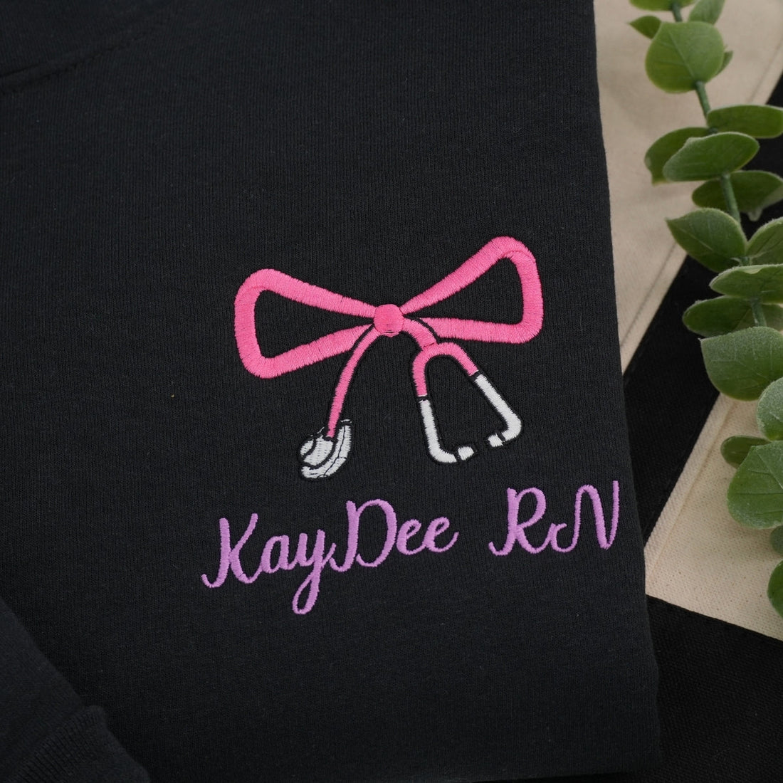 RN Custom Embroidered Quarter-Zip - Personalized Name Registered Nurse Sweatshirt Gift