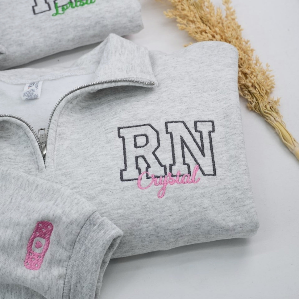 Nurse Custom Embroidered Quarter-Zip Sweatshirt - Personalized RN Gift for Professionals
