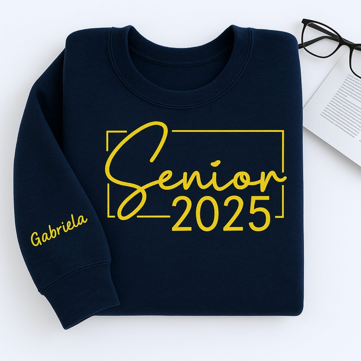 Senior 2025 Custom Embroidered Hoodie - Personalized Graduation Sweatshirt Gift