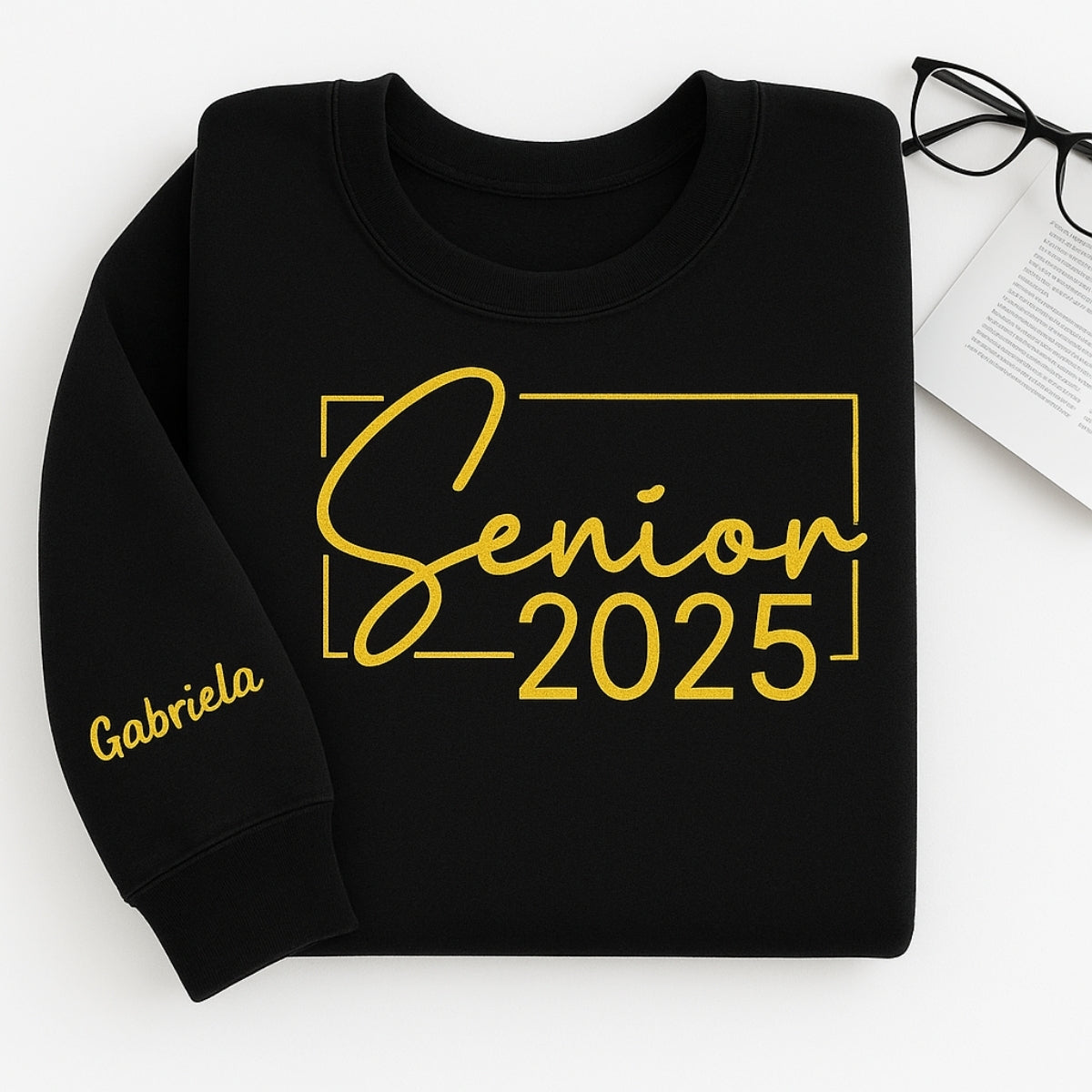 Senior 2025 Custom Embroidered Hoodie - Personalized Graduation Sweatshirt Gift