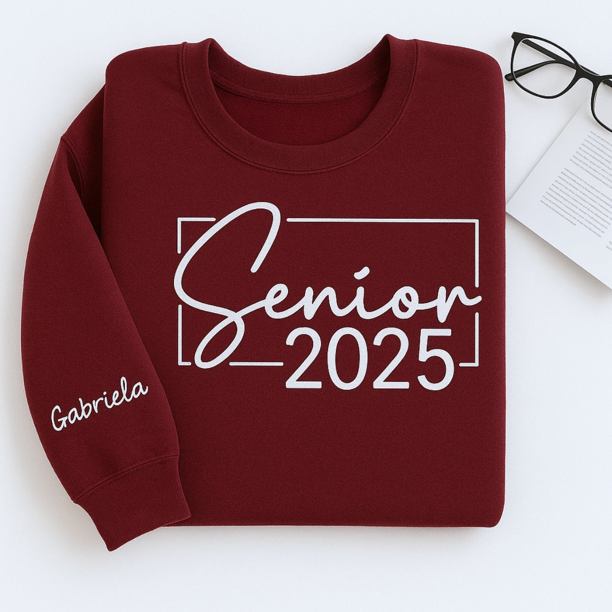 Senior 2025 Custom Embroidered Hoodie - Personalized Graduation Sweatshirt Gift