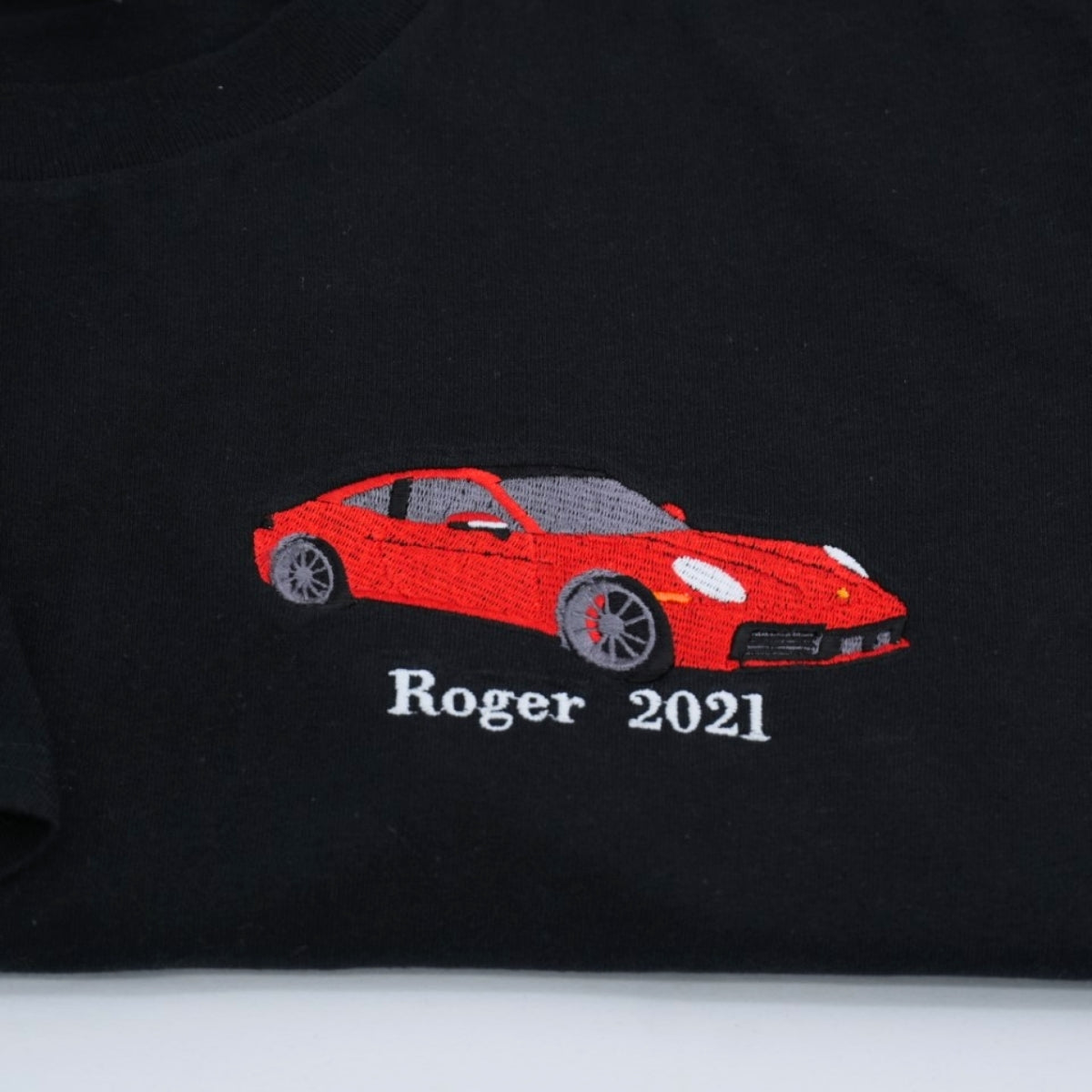 Sports Car Custom Embroidered T-Shirt - Personalized Auto Apparel Gift for Car Lovers