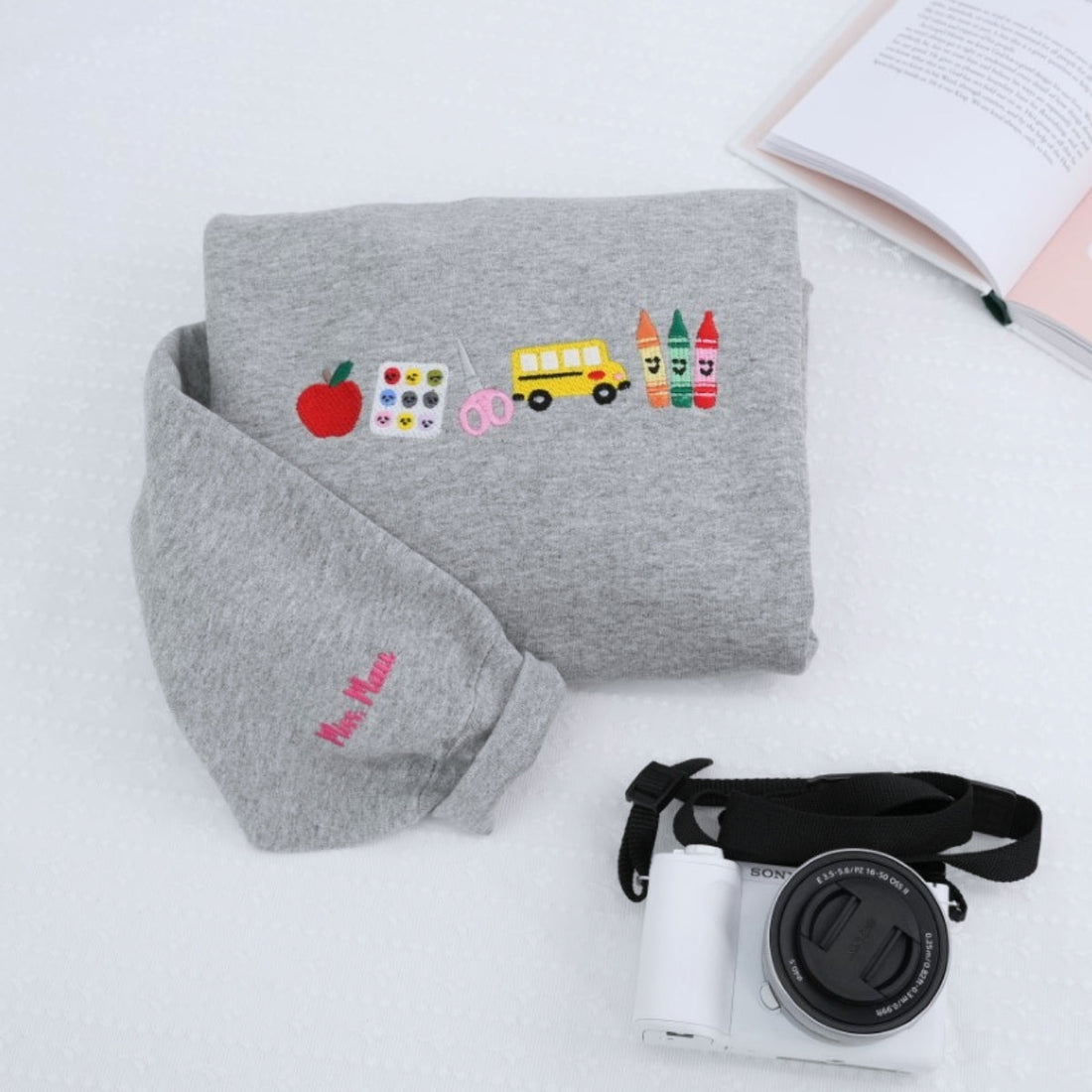 Teacher Mrs. Custom Embroidered Zip-Up Hoodie - Personalized Back to School Gift