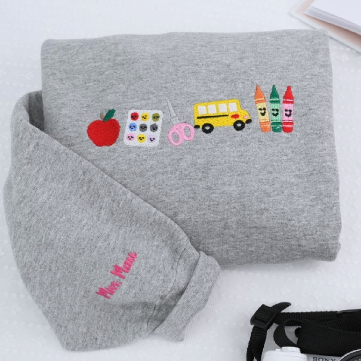 Teacher Mrs. Custom Embroidered Zip-Up Hoodie - Personalized Back to School Gift