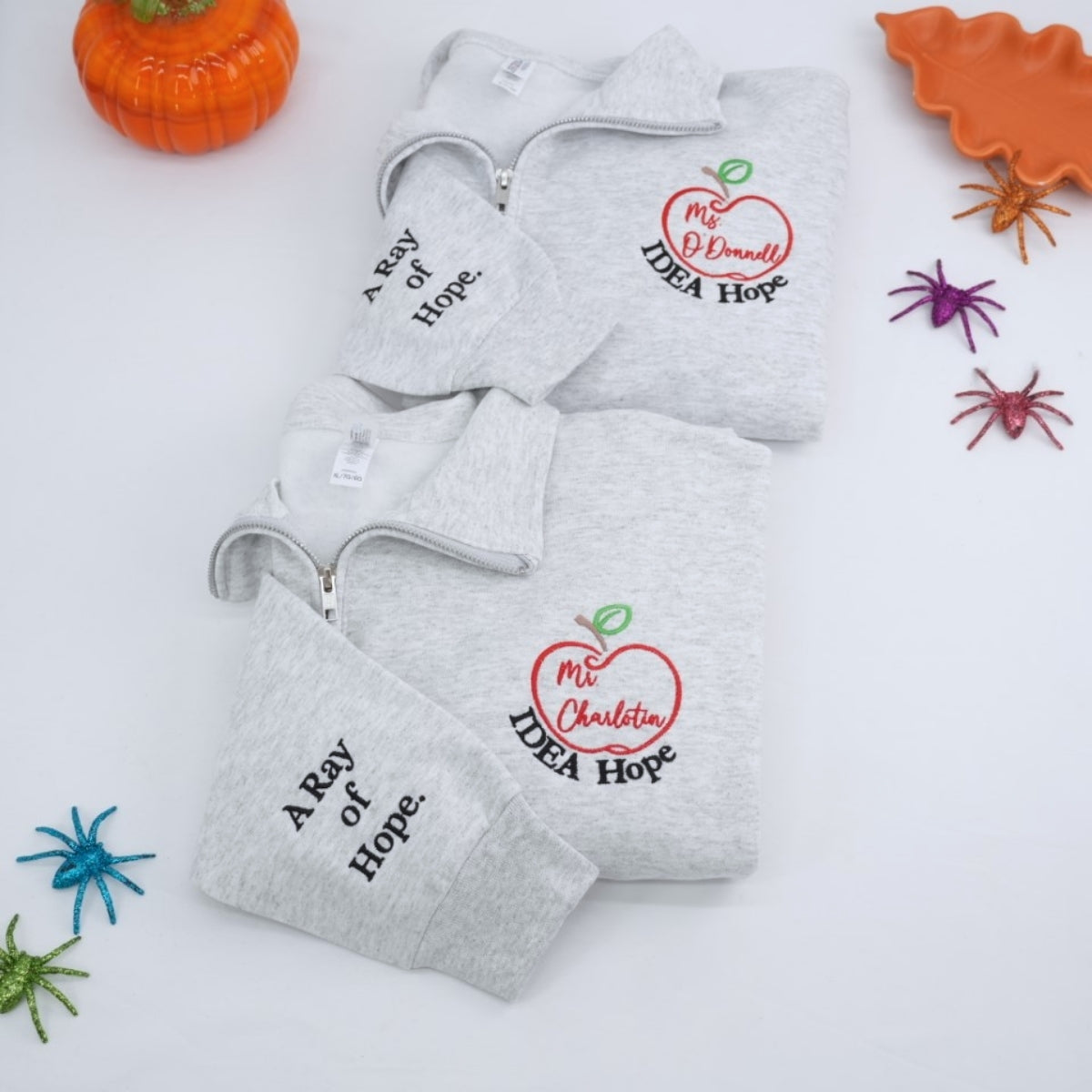 Teacher Custom Embroidered Quarter-Zip Hoodie - Personalized Educator Apparel Gift