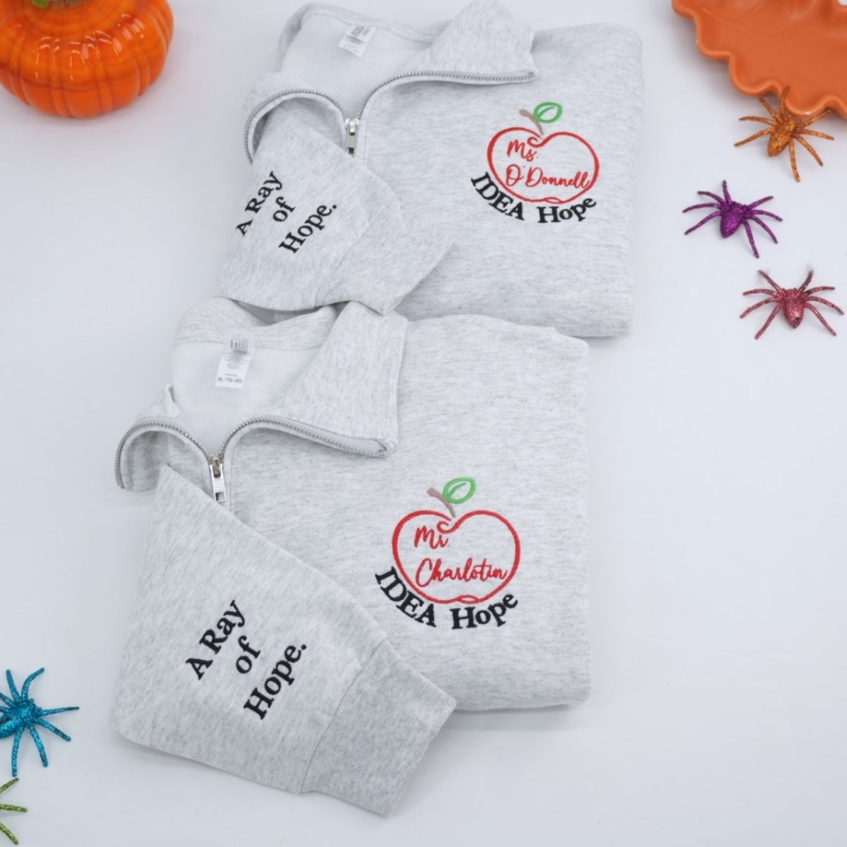 Teacher Custom Embroidered Quarter-Zip Hoodie - Personalized Educator Apparel Gift