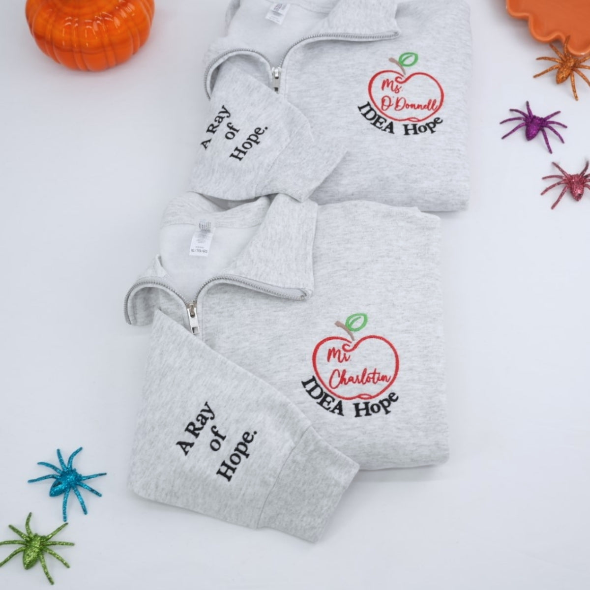 Teacher Custom Embroidered Quarter-Zip Hoodie - Personalized Educator Apparel Gift