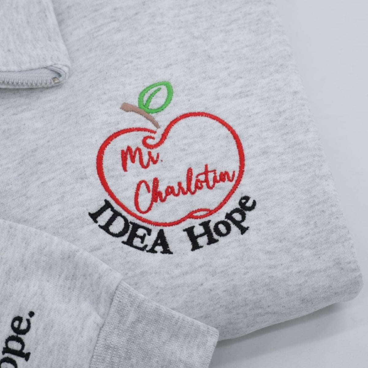 Teacher Custom Embroidered Quarter-Zip Hoodie - Personalized Educator Apparel Gift
