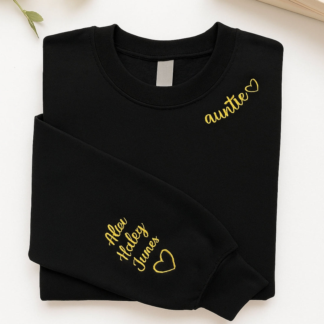 Personalised Auntie Embroidered Sweaters - Custom Aunt Hoodie With Niece Nephew Names - Perfect Gift