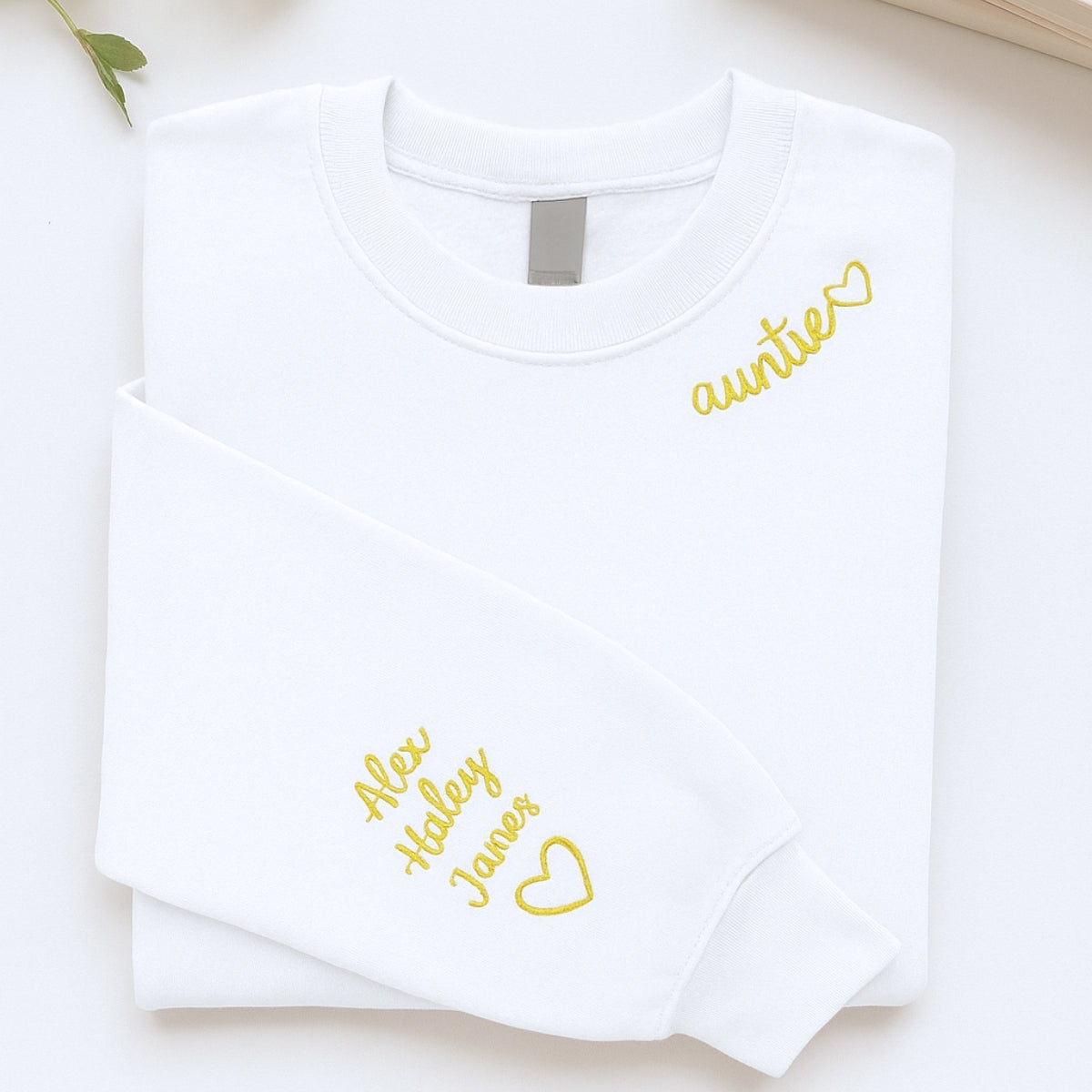 Personalised Auntie Embroidered Sweaters - Custom Aunt Hoodie With Niece Nephew Names - Perfect Gift
