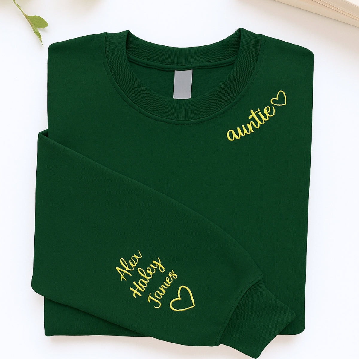 Personalised Auntie Embroidered Sweaters - Custom Aunt Hoodie With Niece Nephew Names - Perfect Gift