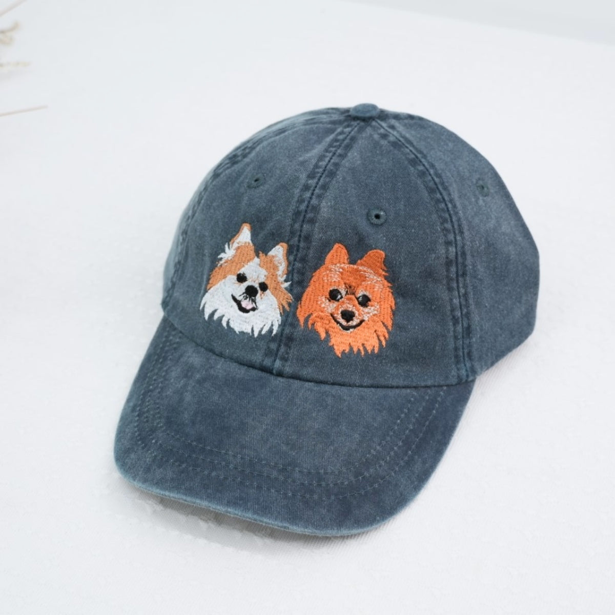 Personalized Dog Face Embroidered Cap - Custom Pet Portrait Name Accessory - Dog Parent Lover Gift
