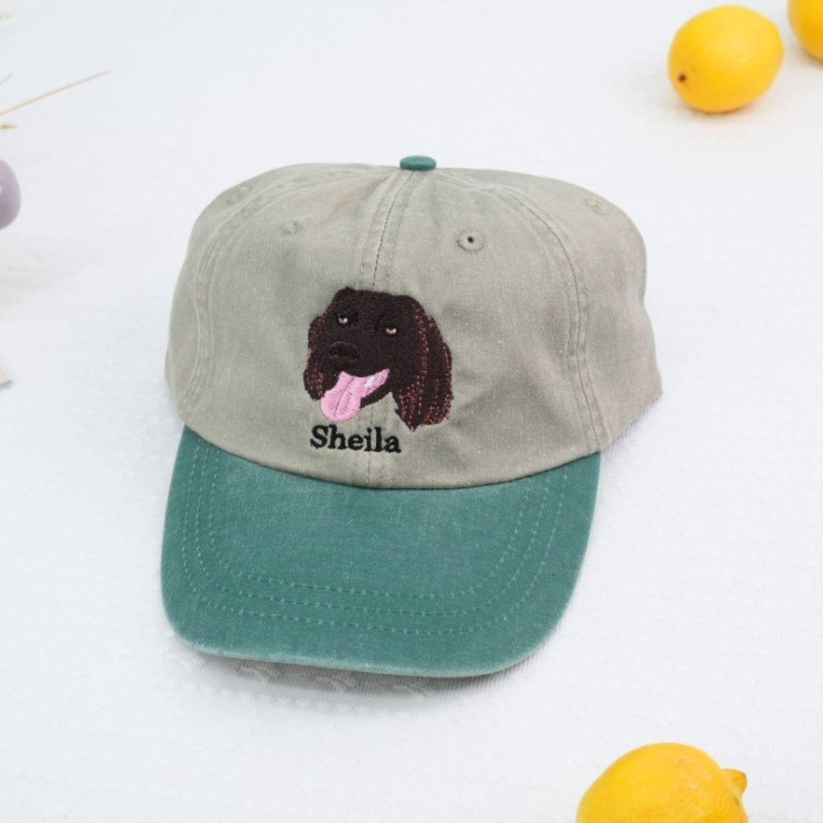 Personalized Dog Face Embroidered Cap - Custom Pet Portrait Name Accessory - Dog Parent Lover Gift