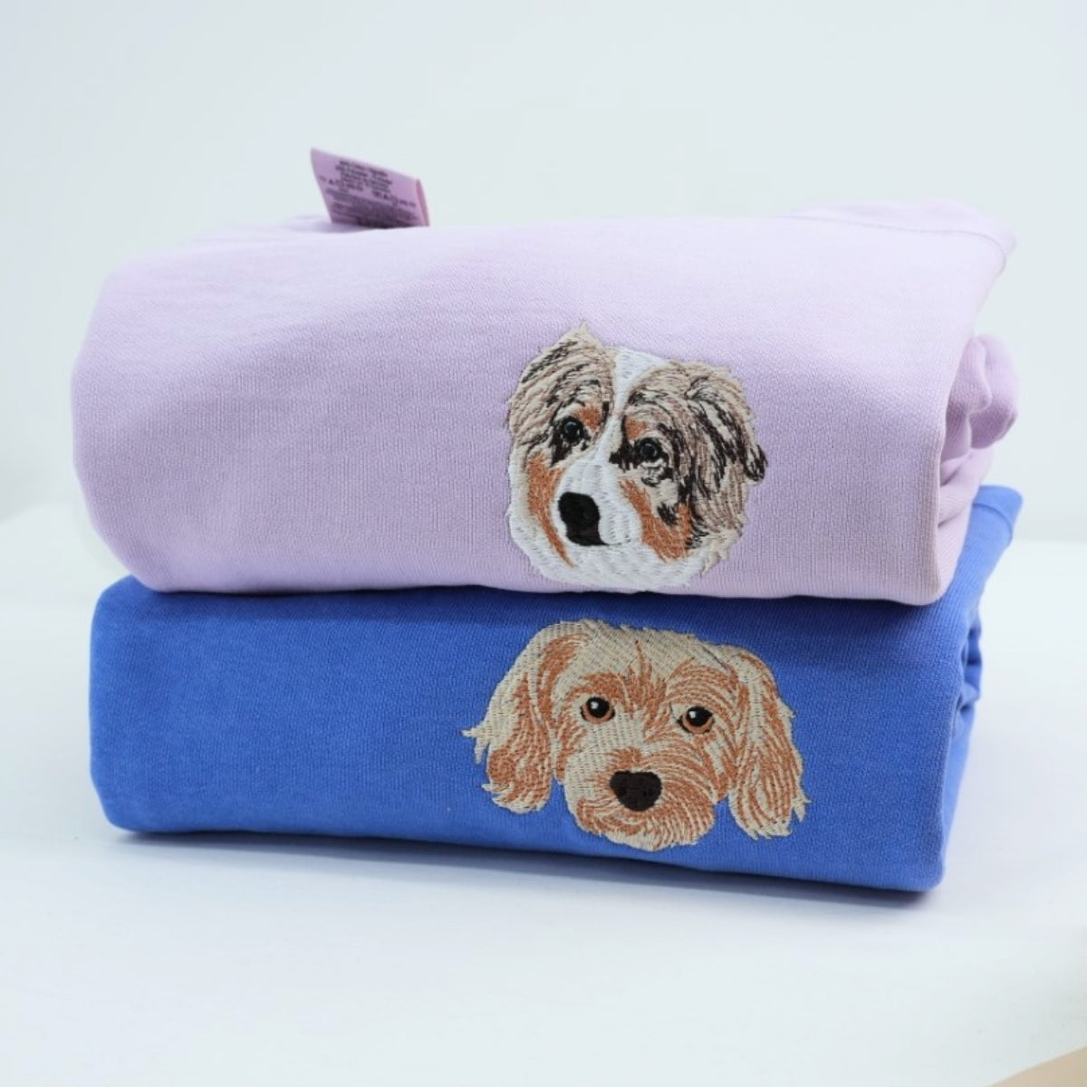 Personalized Dog Portrait Hoodies - Custom Dog Face Embroidered Sweatshirts - Pet Memorial