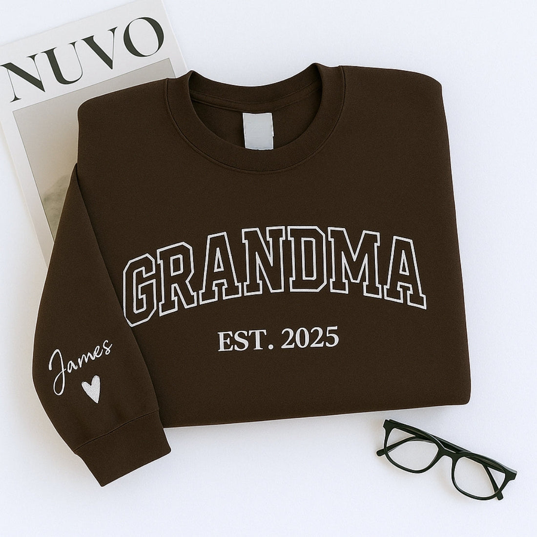 Personalised Grandma Sweatshirt | Custom EST Embroidered - Grandchildren Names Gift
