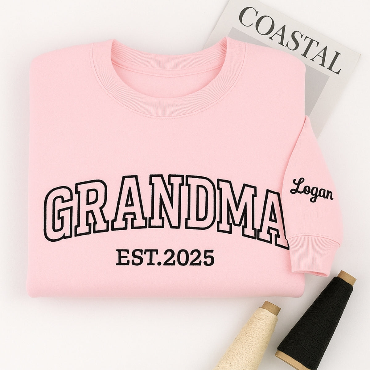 Personalised Grandma Sweatshirt | Custom EST Embroidered - Grandchildren Names Gift