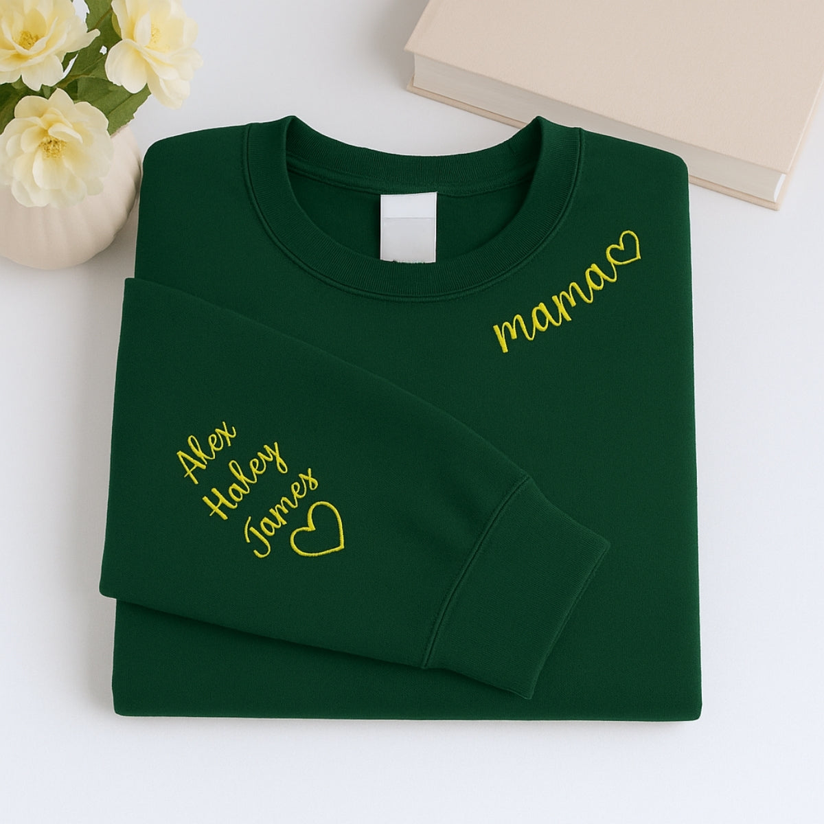 Personalised Mama Embroidered Sweaters - Custom Mom Hoodie With Kids Names - Mother's Day Gift