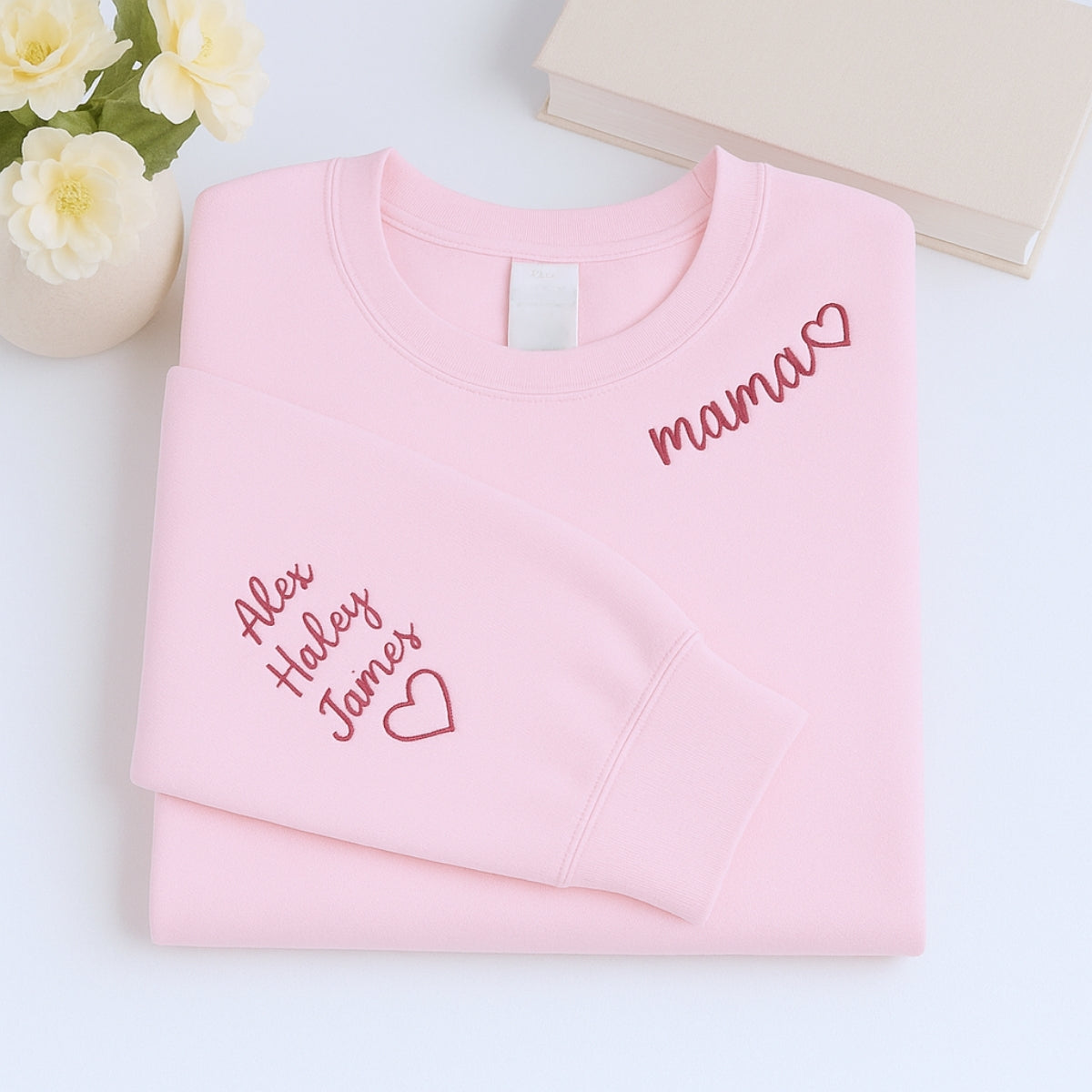 Personalised Mama Embroidered Sweaters - Custom Mom Hoodie With Kids Names - Mother's Day Gift