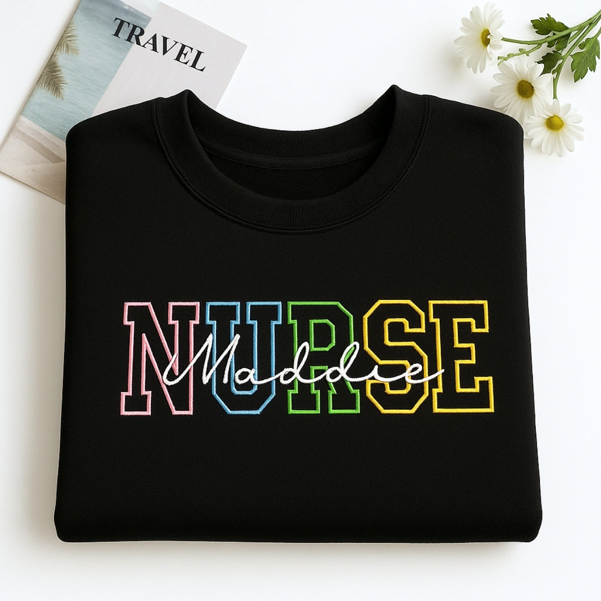Personalised Nurse Hoodies - Custom Name Embroidered Healthcare Apparel - RN Gift