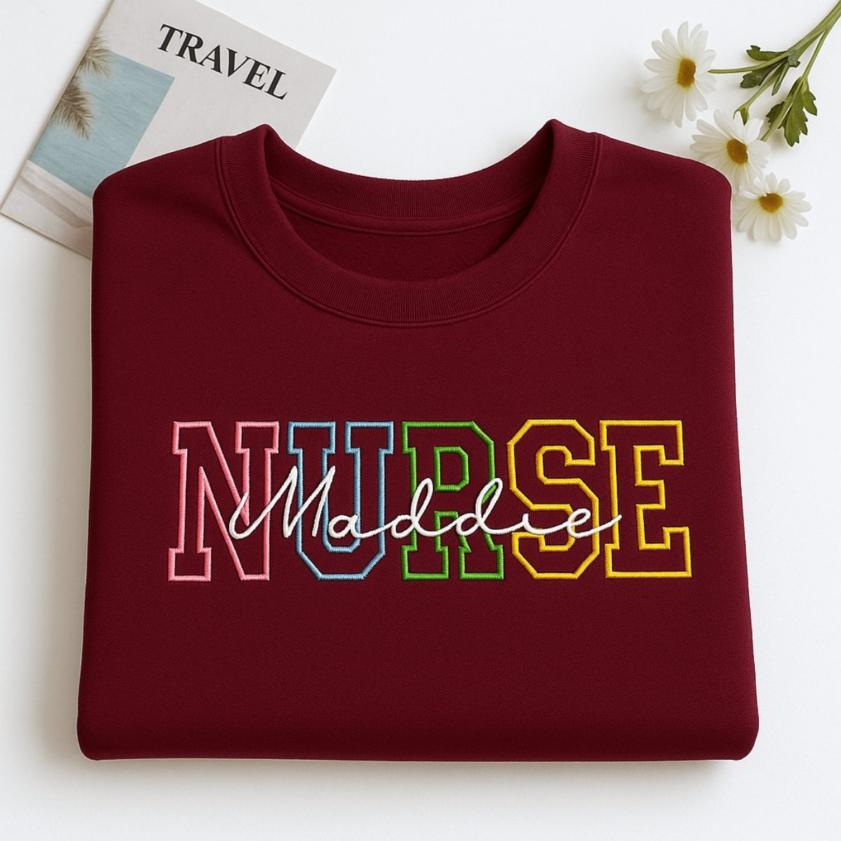 Personalised Nurse Hoodies - Custom Name Embroidered Healthcare Apparel - RN Gift