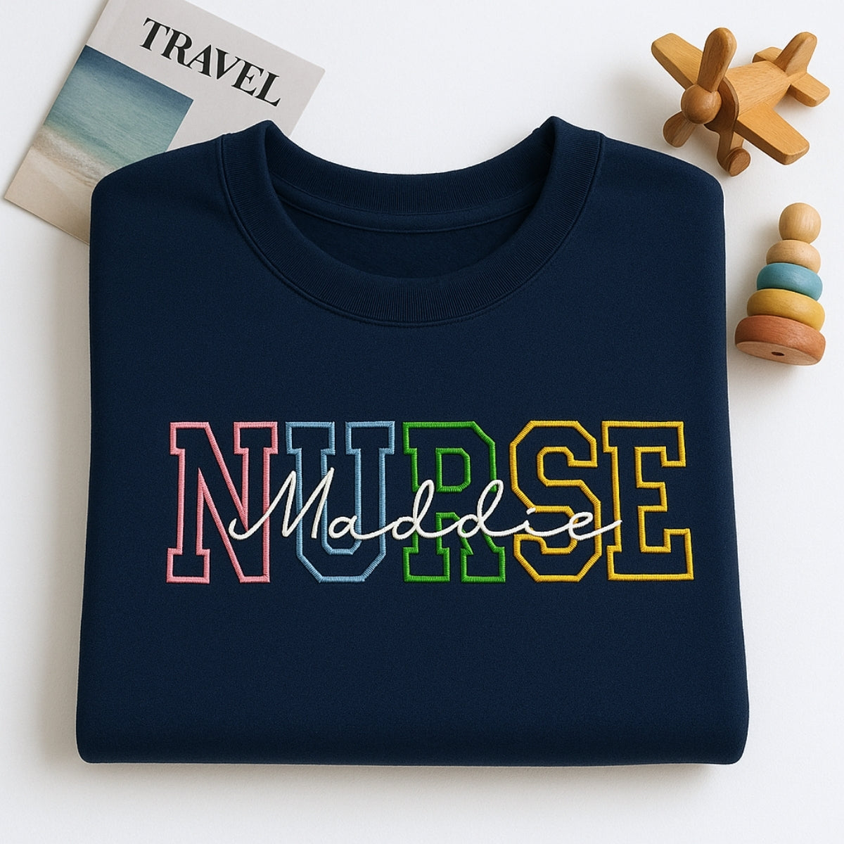 Personalised Nurse Hoodies - Custom Name Embroidered Healthcare Apparel - RN Gift