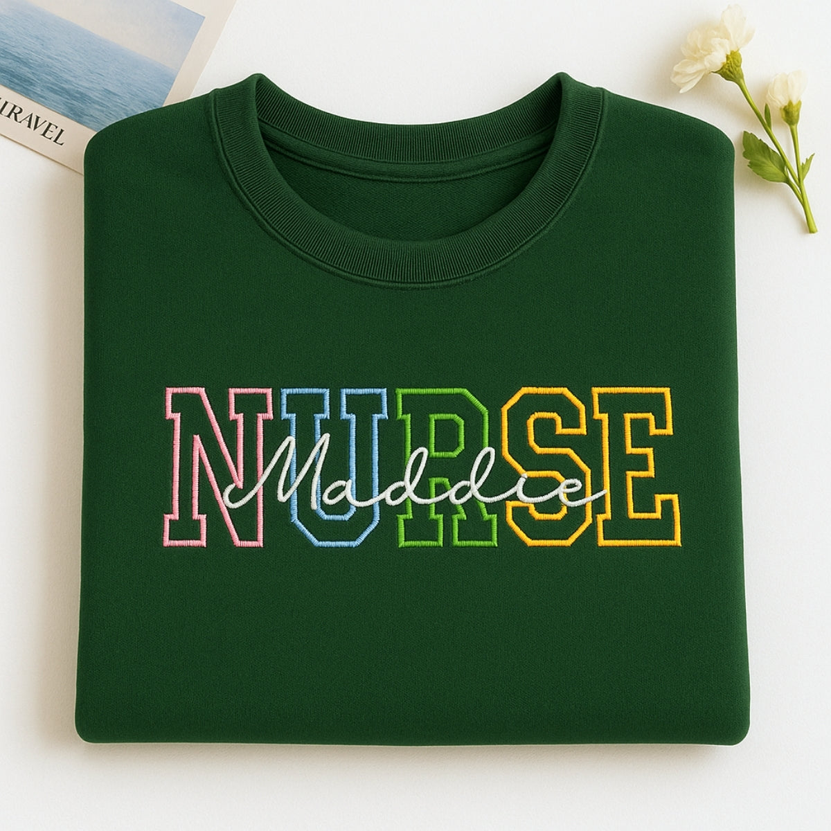Personalised Nurse Hoodies - Custom Name Embroidered Healthcare Apparel - RN Gift
