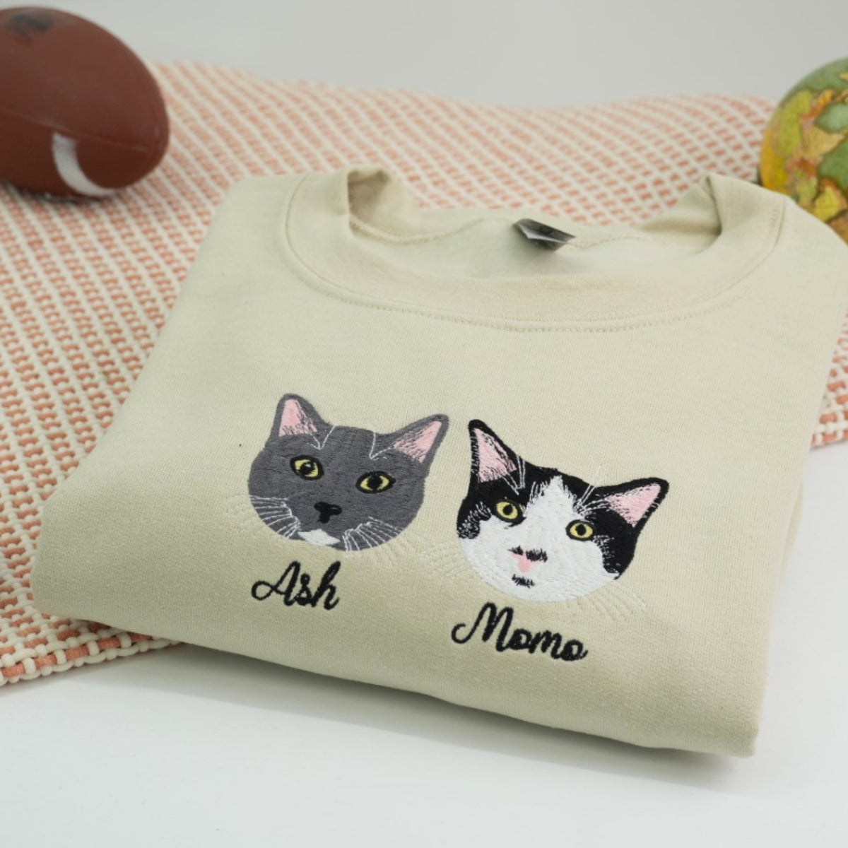 Cat Angel Wings Custom Embroidered Hoodie - Personalized Pet Memorial Sweatshirt Gift