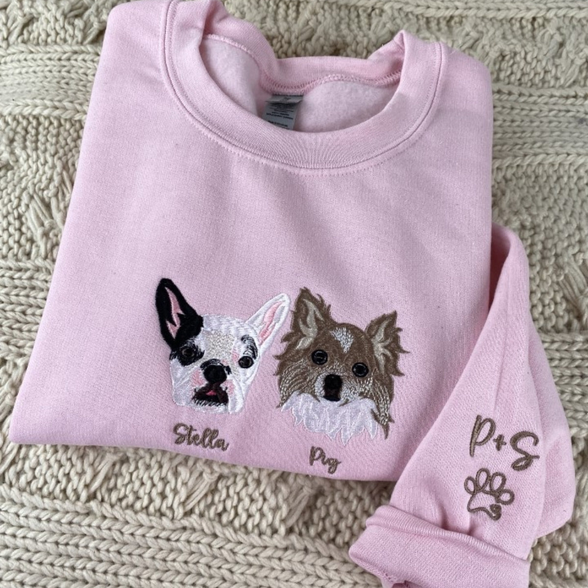 Dog Angel Halos Custom Embroidered Hoodie - Personalized Pet Memorial Sweatshirt Gift