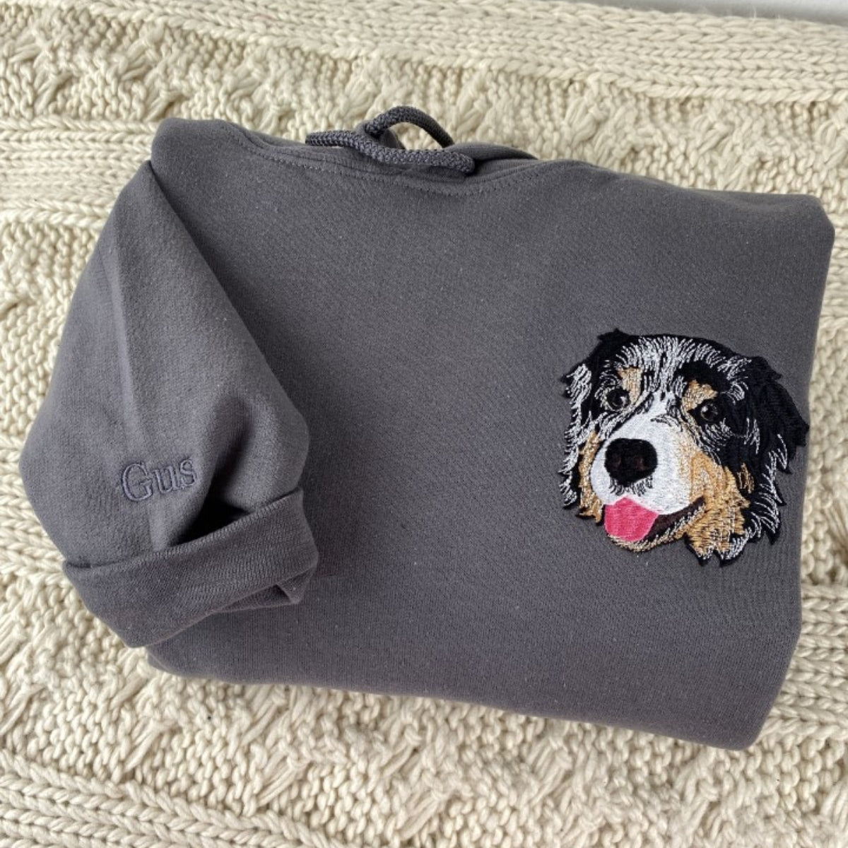 Dog Angel Halos Custom Embroidered Hoodie - Personalized Pet Memorial Sweatshirt Gift