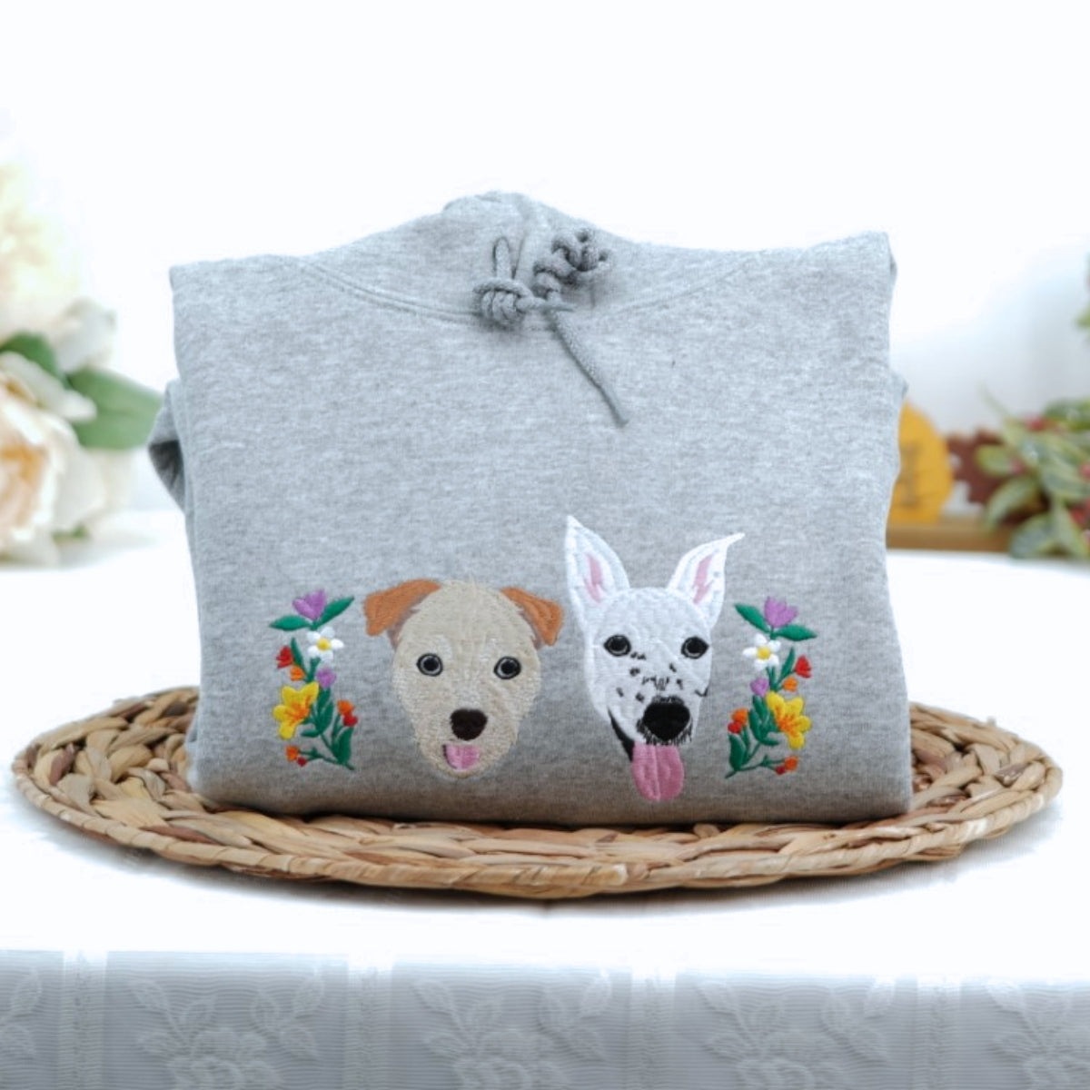 Custom Pet Name Embroidered Sweatshirt - Personalized Pet Portrait Apparel - Minimalist Pet Parent G