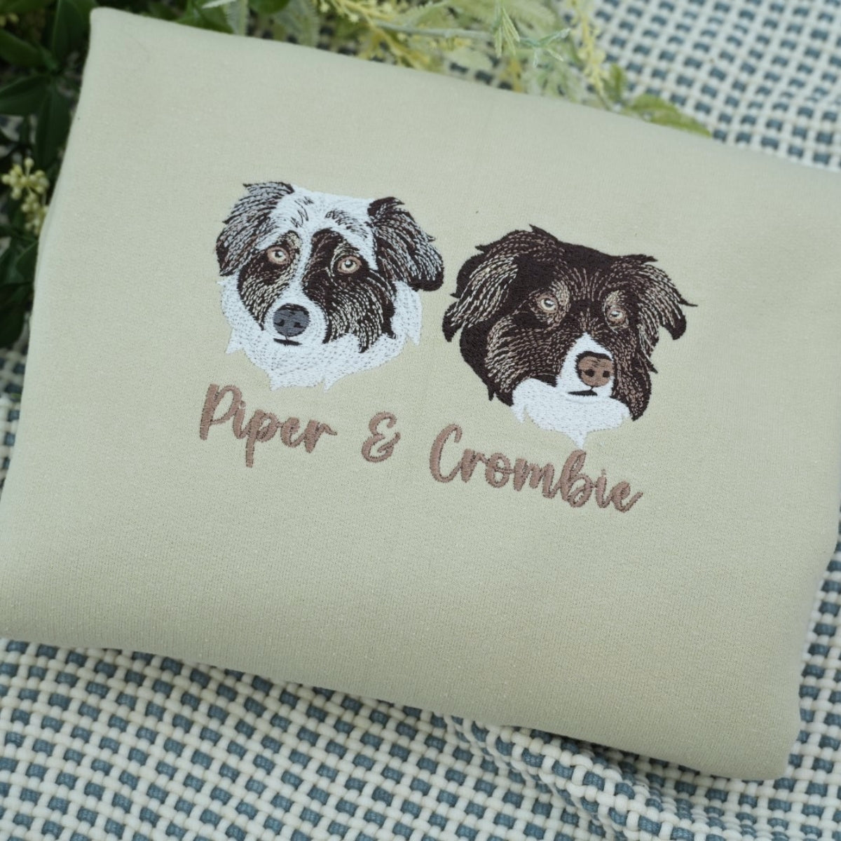 Custom Pet Name Embroidered Sweatshirt - Personalized Pet Portrait Apparel - Minimalist Pet Parent G