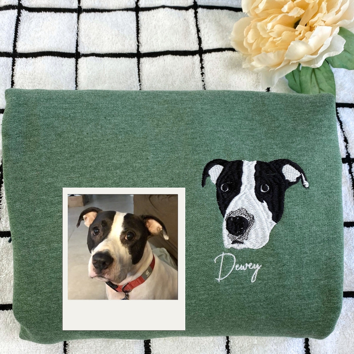 Pet Portrait Hoodies Custom - Dog Face Embroidered Sweatshirts - Personalized Pet Parent Gift