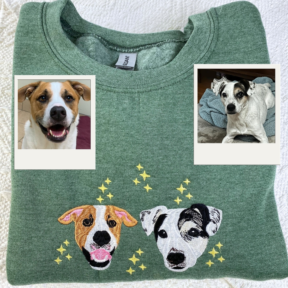 Pet Portrait Hoodies Custom - Dog Face Embroidered Sweatshirts - Personalized Pet Parent Gift