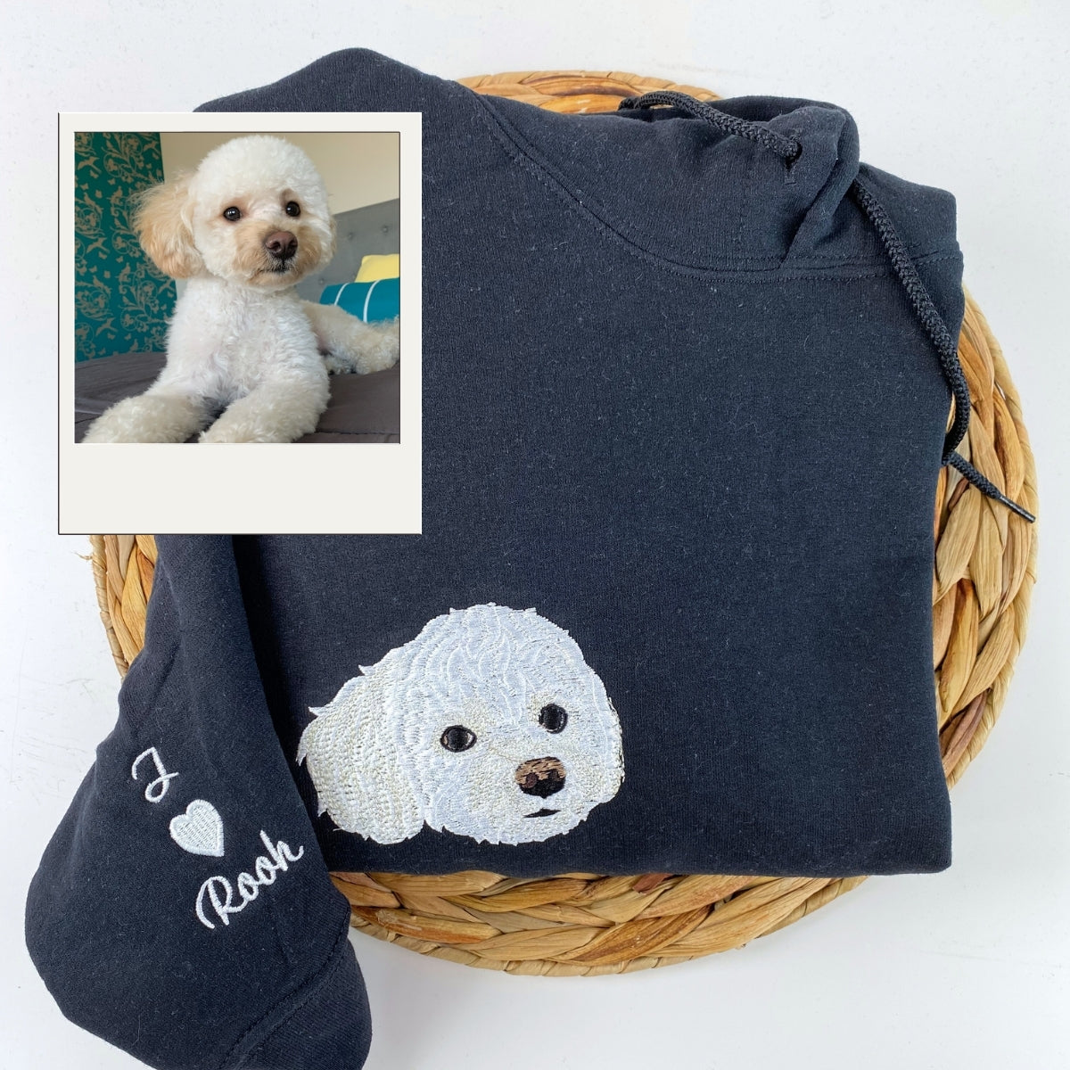 Pet Portrait Hoodies Custom - Dog Face Embroidered Sweatshirts - Personalized Pet Parent Gift