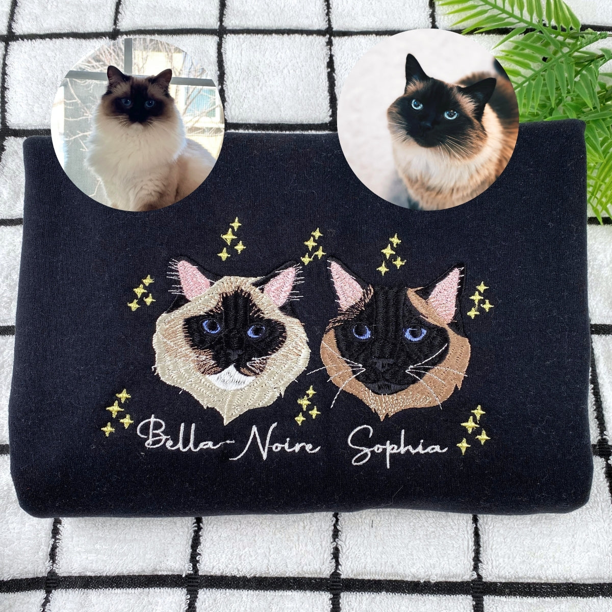 Cat Parent Hoodies - Custom Pet Face Embroidered Sweatshirts - Proud Cat Mom Dad Gift