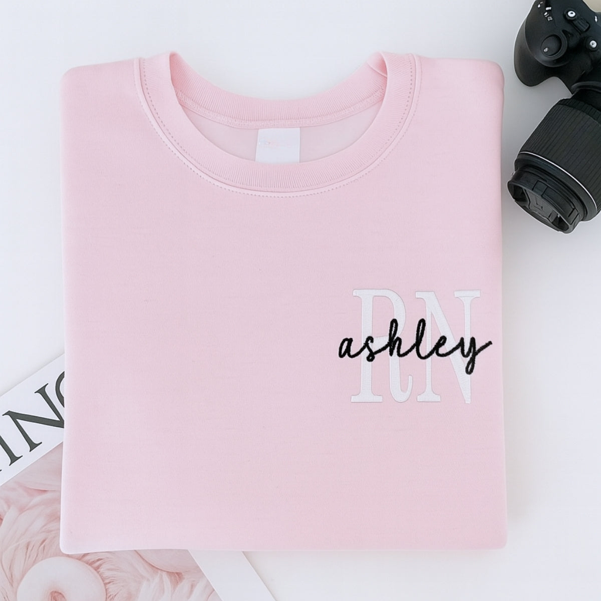 RN Custom Hoodies - Nurse Embroidered Sweaters - Personalised Healthcare Worker Gift
