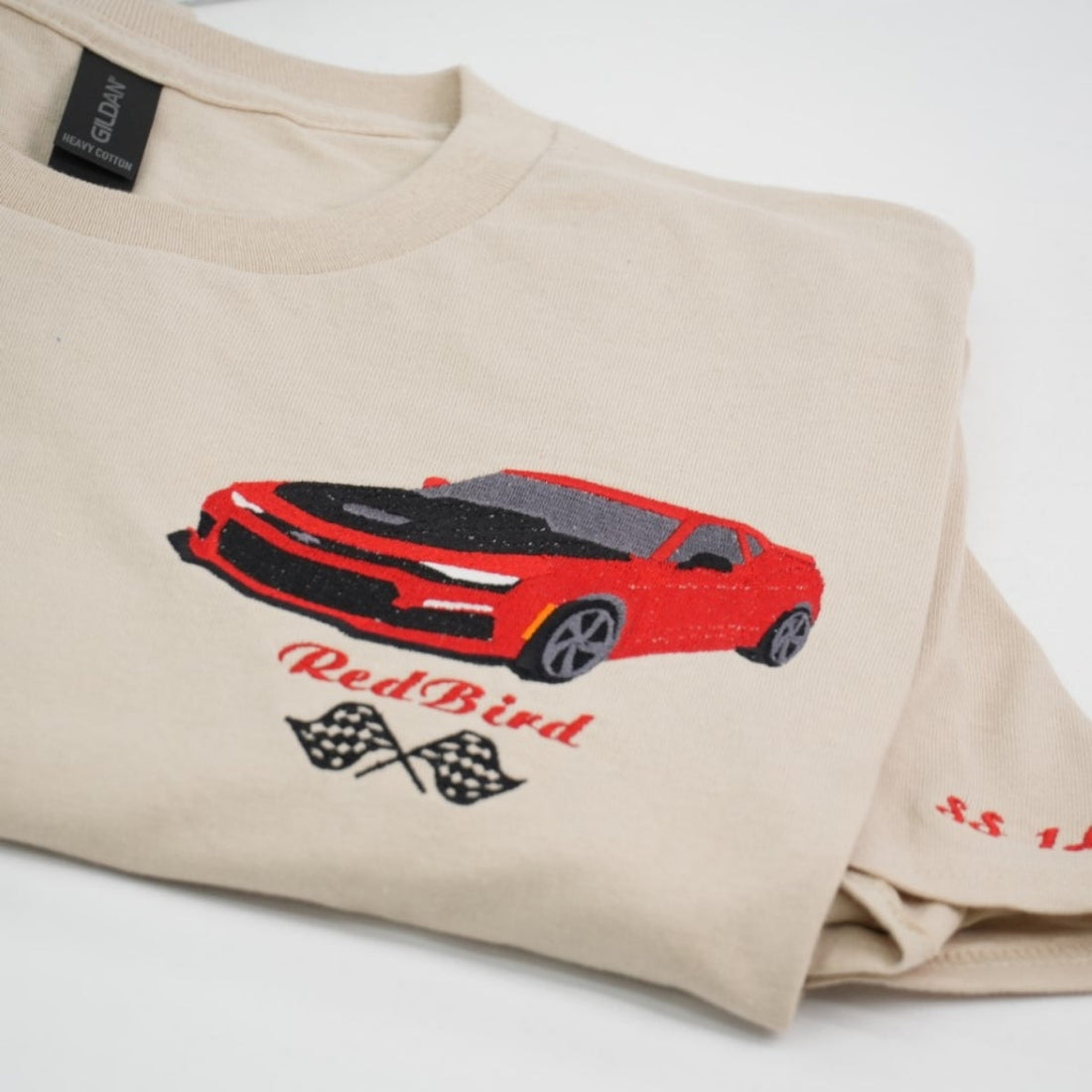 Sports Car Custom Embroidered T-Shirt - Personalized Auto Racing Apparel - Gift for Racing Enthusias
