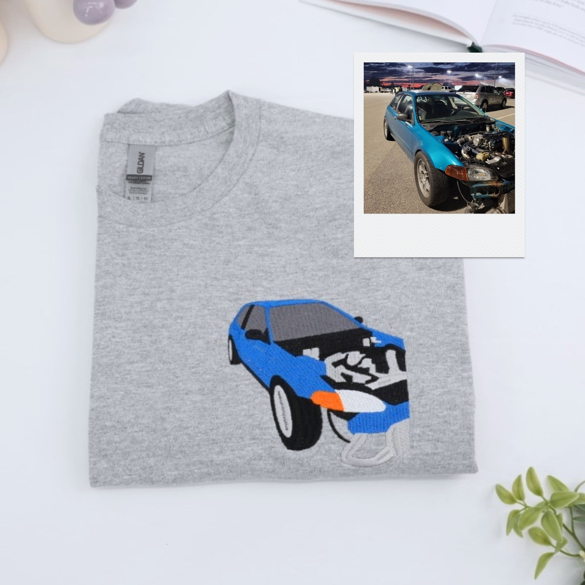 Race Car Custom Embroidered T-Shirt - Personalized Racing Enthusiast Shirt - Perfect Auto Racing Gif