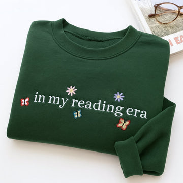 Reading Era Custom Embroidered Hoodie - Book Lover Sweatshirt - Perfect Bookish Gift