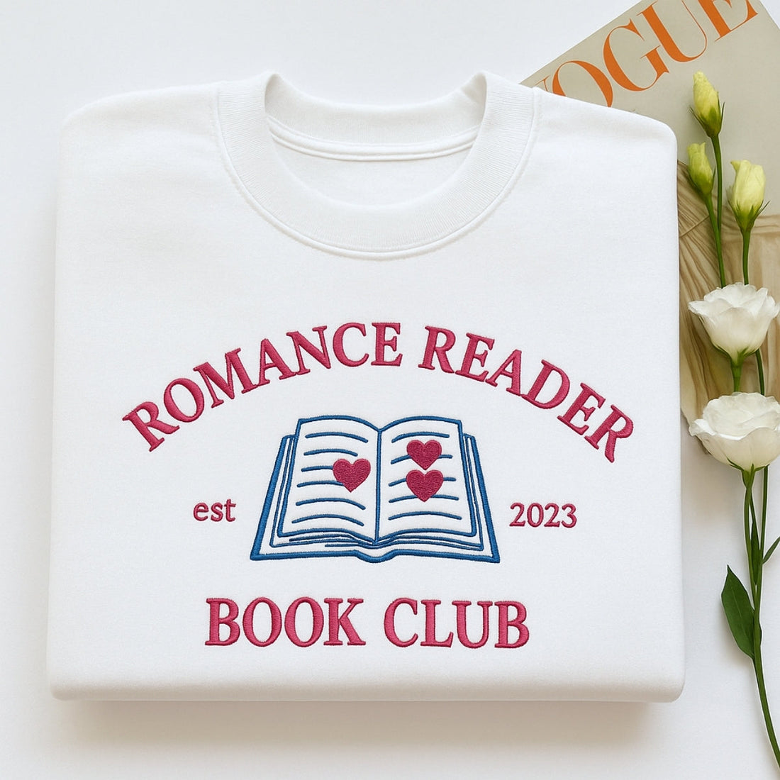 Romance Reader Custom Embroidered Hoodie - Romance Book Club Sweatshirt - Perfect Bookish Gift