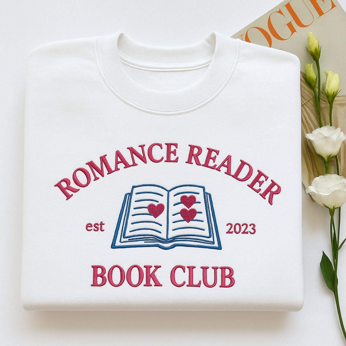 Romance Reader Custom Embroidered Hoodie - Romance Book Club Sweatshirt - Perfect Bookish Gift